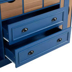 Armoire de cuisine autoportante haute Whisen 71, grand buffet de rangement pour salle à manger avec 4 portes pliantes, étagères et casiers à vin
