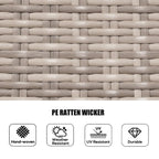 Ensemble de salle à manger rond 7 pièces en rotin tressé d'extérieur avec coussins par Moda Furnishings
