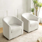 Lot de 2 fauteuils crapauds modernes rembourrés Cuenca avec base pivotante