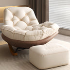 Fauteuil à bascule scandinave rembourré avec ottoman en option
