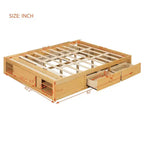 Cadre de lit plateforme Whisen Queen avec 4 tiroirs de rangement et rangement dans le pied de lit