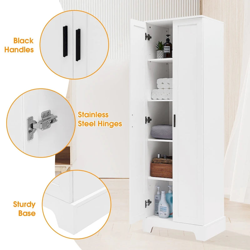 Armoire de rangement à deux portes pour salle de bains