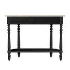 Console plateau marbre – Marron clair / Gris / Noir délavé, Demi-lune, Assemblage 1 personne