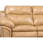 Ensemble canapé, causeuse et fauteuil en cuir gel marron clair Simon