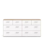 Tvilum, Commode double à 8 tiroirs chêne structure/blanc