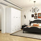 Armoire-penderie autoportante 59 po de large, grand format, blanche