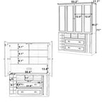 Armoire de cuisine autoportante haute Whisen 71, grand buffet de rangement pour salle à manger avec 4 portes pliantes, étagères et casiers à vin