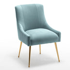 SEYNAR Lot de 8 chaises de salle à manger modernes en velours glamour, chaise de coiffeuse capitonnée pour salon (sans table)