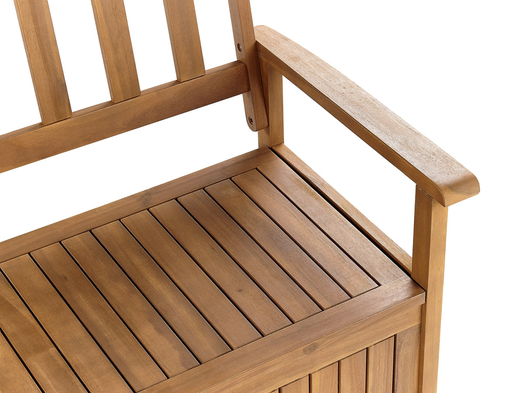 Banc de jardin 160 cm avec coffre de rangement Bois d'acacia Marron