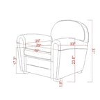 Fauteuil Club Paris en cuir véritable Pasargad Home, marron