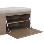 Banc de rangement pour chaussures, meuble à chaussures avec assise rembourrée et deux portes pour entrée