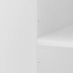 Armoire penderie grande capacité à 8 portes de 180 cm de haut avec tringle, étagères réglables et portes décoratives en rotin