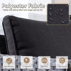 Ovios Tampa Ensemble de meubles de patio extérieur 8 pièces en osier avec canapé, fauteuils pivotants et coussins