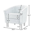 Lot de 2 fauteuils club modernes en lin style tonneau