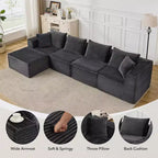 Canapé modulaire sectionnel nuage 107/137, canapé sans armature à assise profonde, canapés de sol confortables convertibles avec poufs et mousse à mémoire de forme