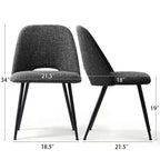Lot de 4 Chaises de Salle à Manger Rembourrées Modernes, Chaises de Salle à Manger sans Accoudoirs avec Pieds en Métal Noir, Chaises d'Appoint Confortables pour Cuisine et Salle à Manger-Panipeachy
