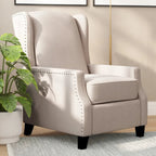Fauteuil inclinable avec pochette arrière et garniture de clous décoratifs