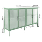 Meuble élégant à 4 portes en verre trempé, 4 portes en verre, étagère réglable