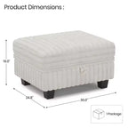 Belffin Pouf en Velours Côtelé avec Rangement, Pouf pour Canapé Modulaire Sectionnel