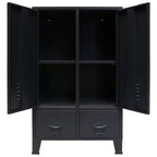 vidaXL Armoire en tôle noire avec étagères réglables moyennes