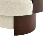 Fauteuil tonneau pivotant à 360° Whisen avec design sculptural en bois cintré, structure en bois massif, 32 po de largeur, polyvalent pour le salon et la chambre à coucher