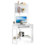 Bureau d'angle avec huche Bureau d'ordinateur d'angle triangulaire avec étagères