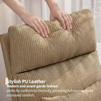 Fauteuil à bascule moderne avec oreiller et poches latérales, pour salon, chambre à coucher