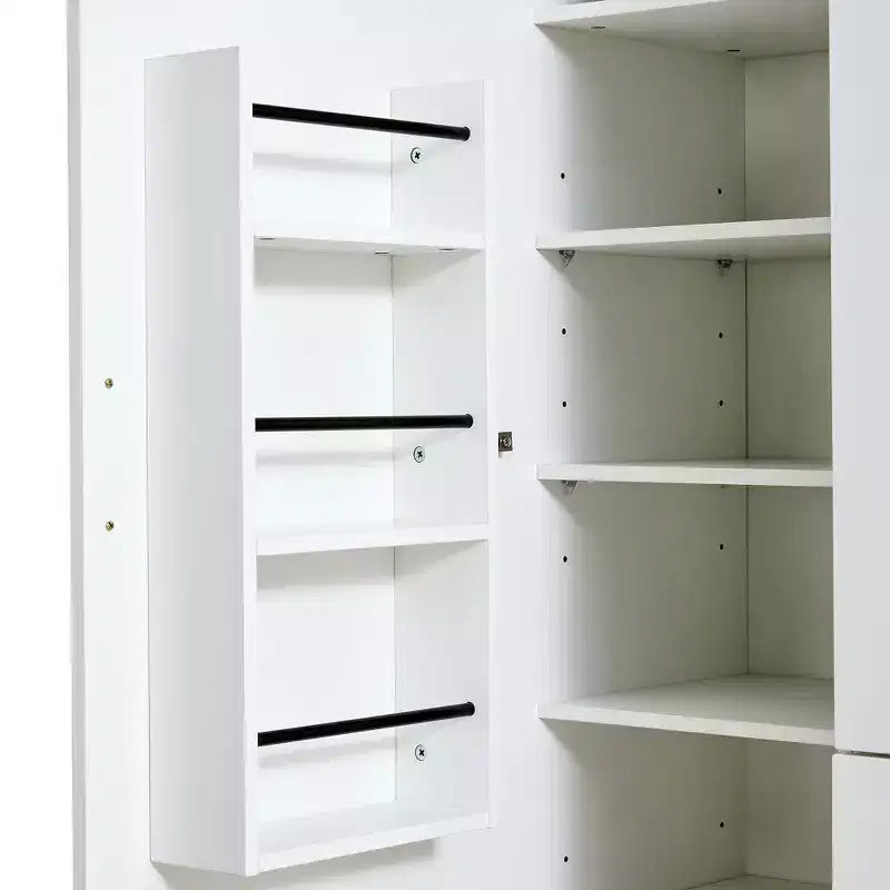 Armoire de rangement de cuisine sur pied Whisen 71H, grand buffet de salle à manger avec 6 portes et étagères réglables