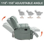 Fauteuil inclinable pivotant et à bascule en tissu Lazy Boy, grand fauteuil berçant manuel rembourré à l’excès avec accoudoirs à coussinet et dossier rembourré