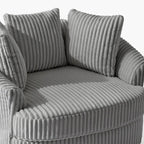 DREAMSIDEA Lot de 2 fauteuils pivotants recouverts de tissu, accoudoirs encastrés