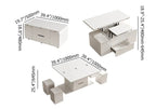 Table basse relevable pliable avec 4 tabourets et rangement