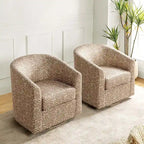 Lot de 2 fauteuils crapauds modernes rembourrés Cuenca avec base pivotante