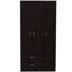 Armoire 3 portes FM Furniture Eureka avec 2 tiroirs, étagères intérieures et tringle
