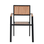 Ensemble de salle à manger extérieur extensible 7 pièces avec table extensible et 6 chaises avec accoudoirs