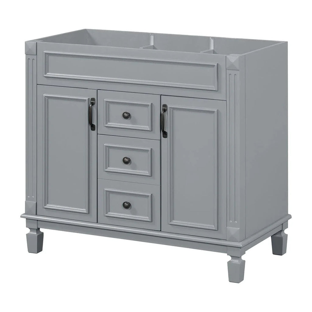 Meuble-lavabo moderne de 36 po avec vasque et armoire à miroir, 2 portes et 2 tiroirs