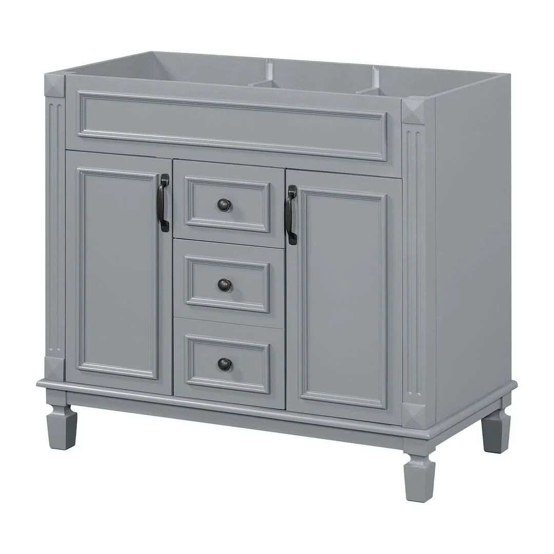 Meuble-lavabo moderne de 36 po avec vasque et armoire à miroir, 2 portes et 2 tiroirs