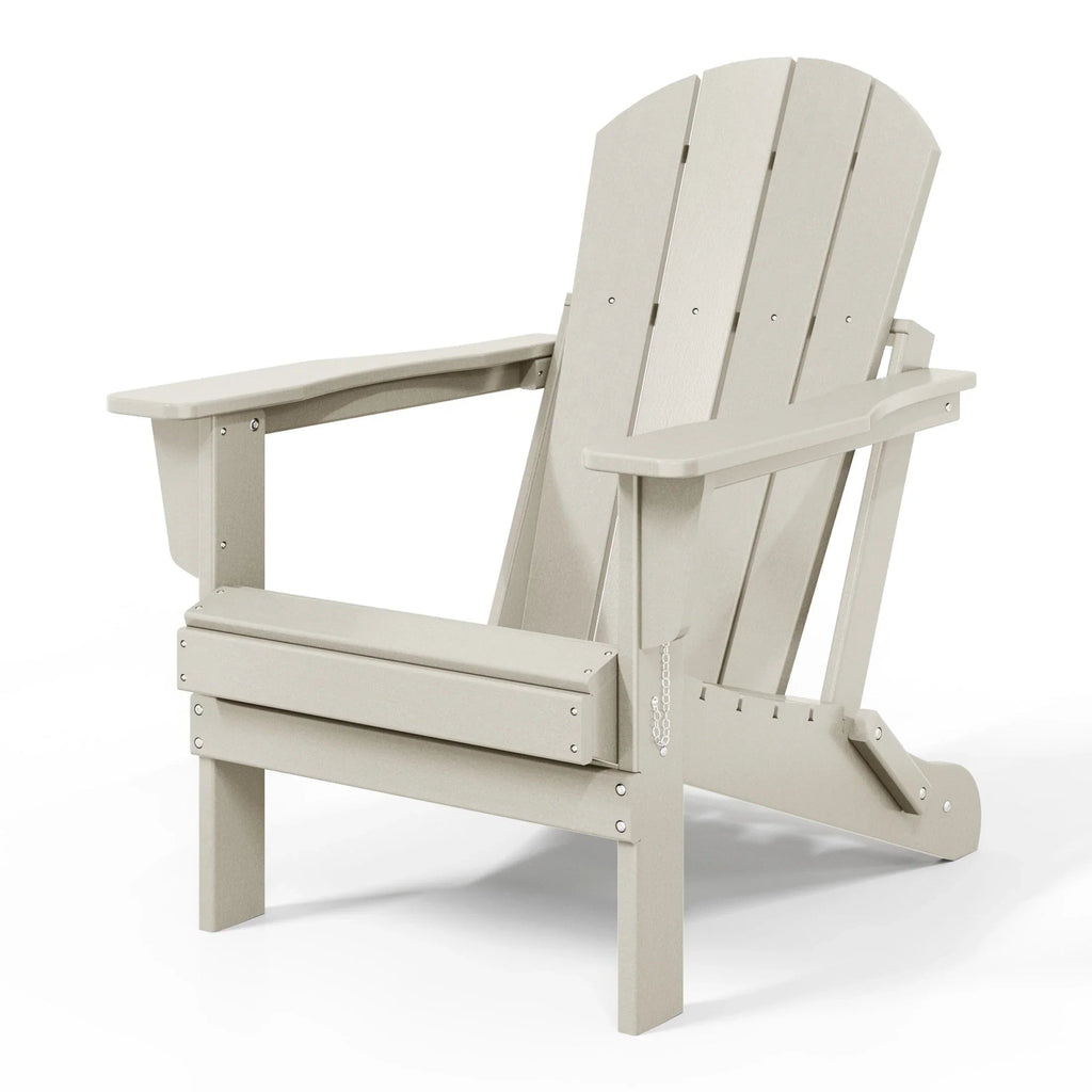 Chaise Adirondack pliante d'extérieur tout temps Polytrends Laguna résistante à la décoloration pour patio