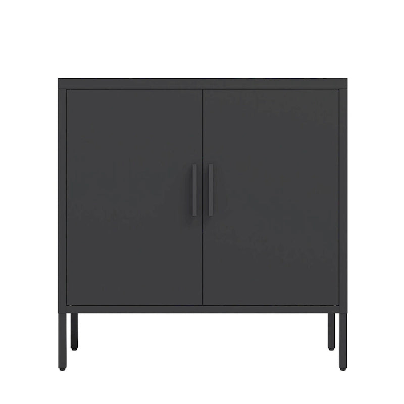 Armoire de rangement métallique avec 2 portes et 2 étagères réglables, armoire de rangement de garage verrouillable en acier, armoire de classement en métal