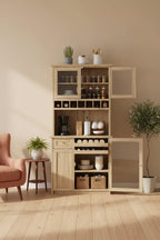 Armoire de cuisine haute (75 po) avec portes vitrées