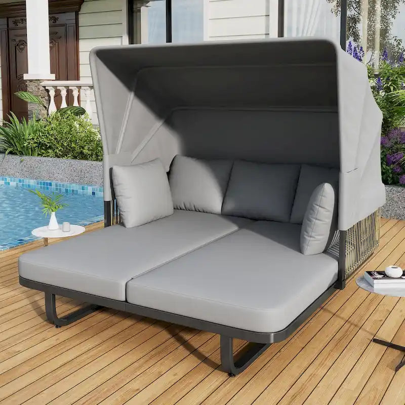 57 Lit de repos pour terrasse extérieure en rotin