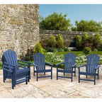 Chaise Adirondack empilable Vrakae de 6 pièces en PEHD résistant aux intempéries pour patio