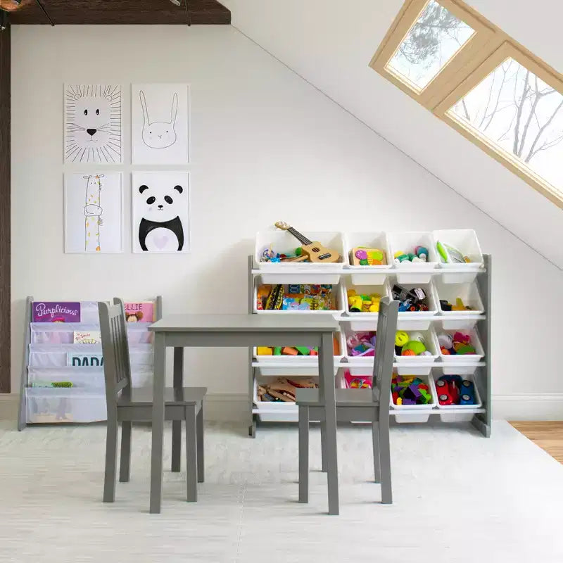Ensemble table et 2 chaises en bois pour enfants (3 pièces) - Humble Crew
