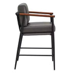 Tabourets de bar modernes Spruce&Spring avec accoudoirs et piètement en métal, lot de 2