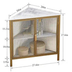 Table d'angle Javlergo, étagère de rangement moderne triangulaire à 3 niveaux avec 2 portes pour salon, chambre et bureau